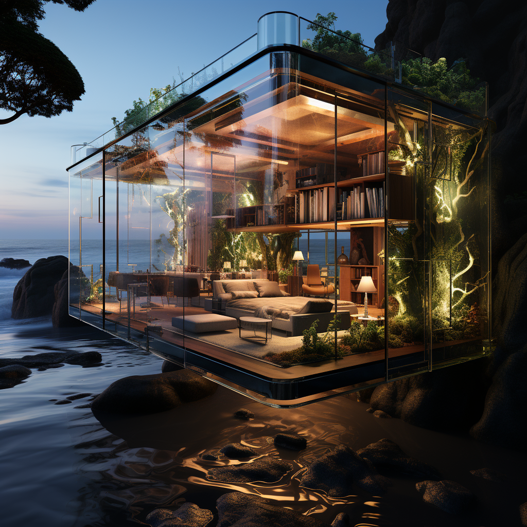 Glass House overlooking Seaside Reef Road and Waves