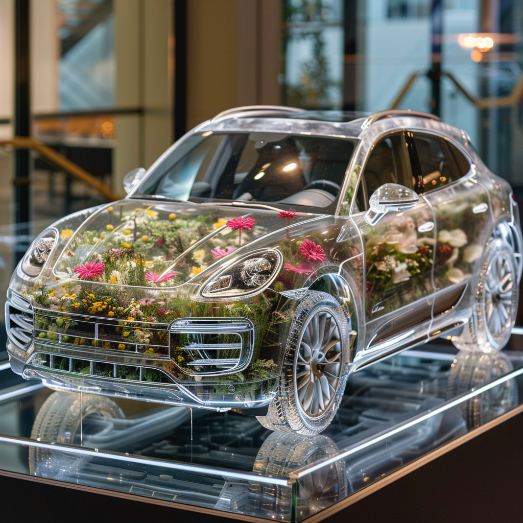 Glass Porsche Macan Flower