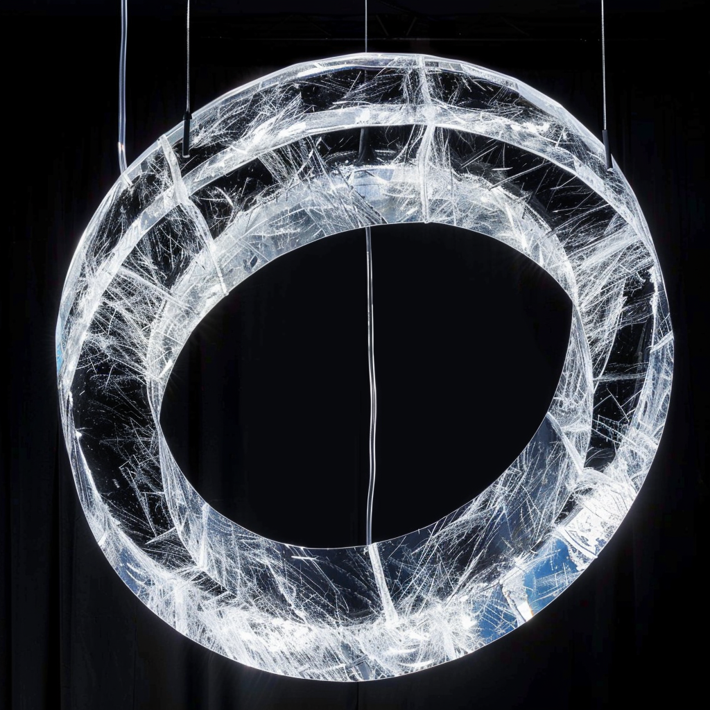 Glass Ring Chandelier Ice