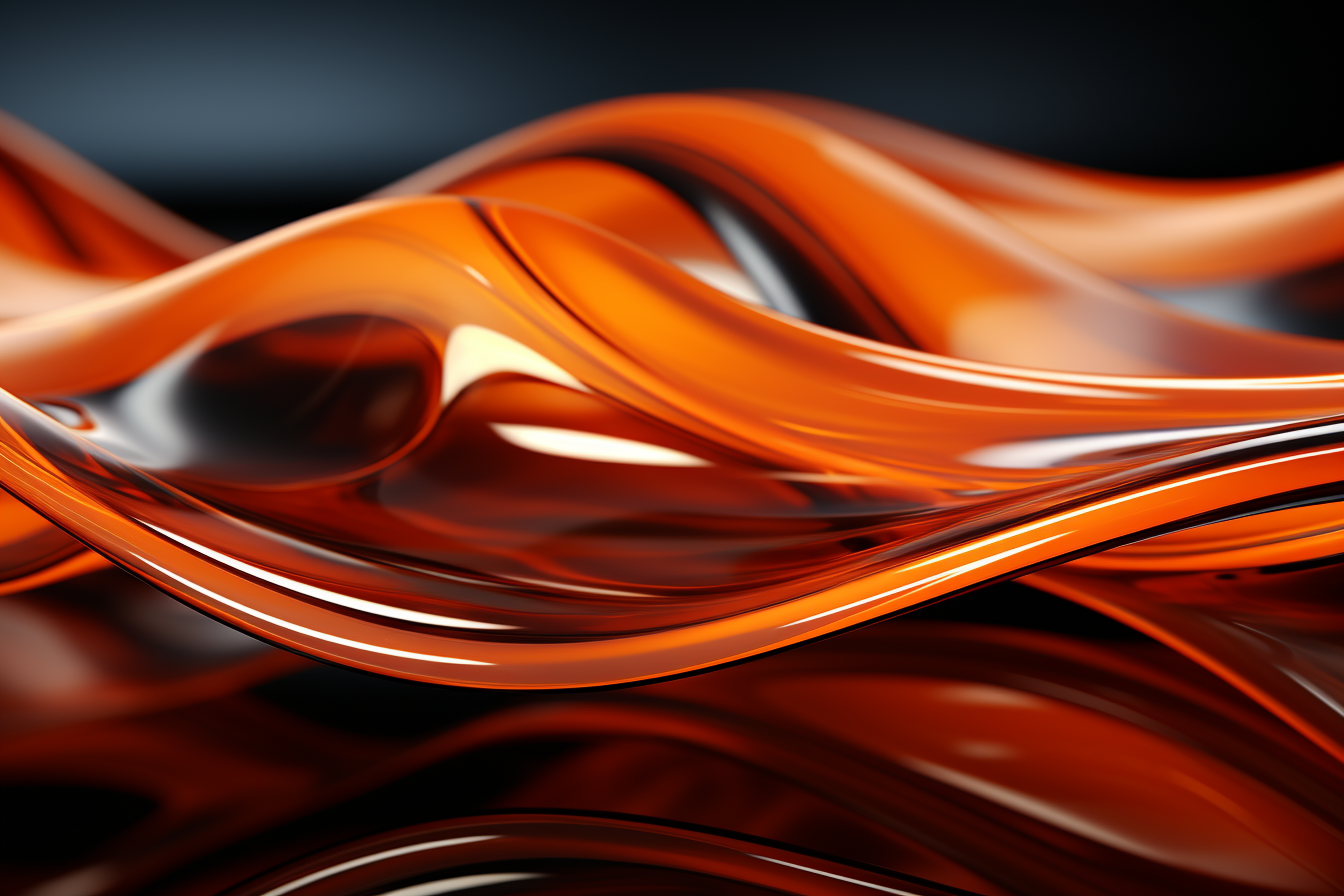 Vibrant glass wave on orange background