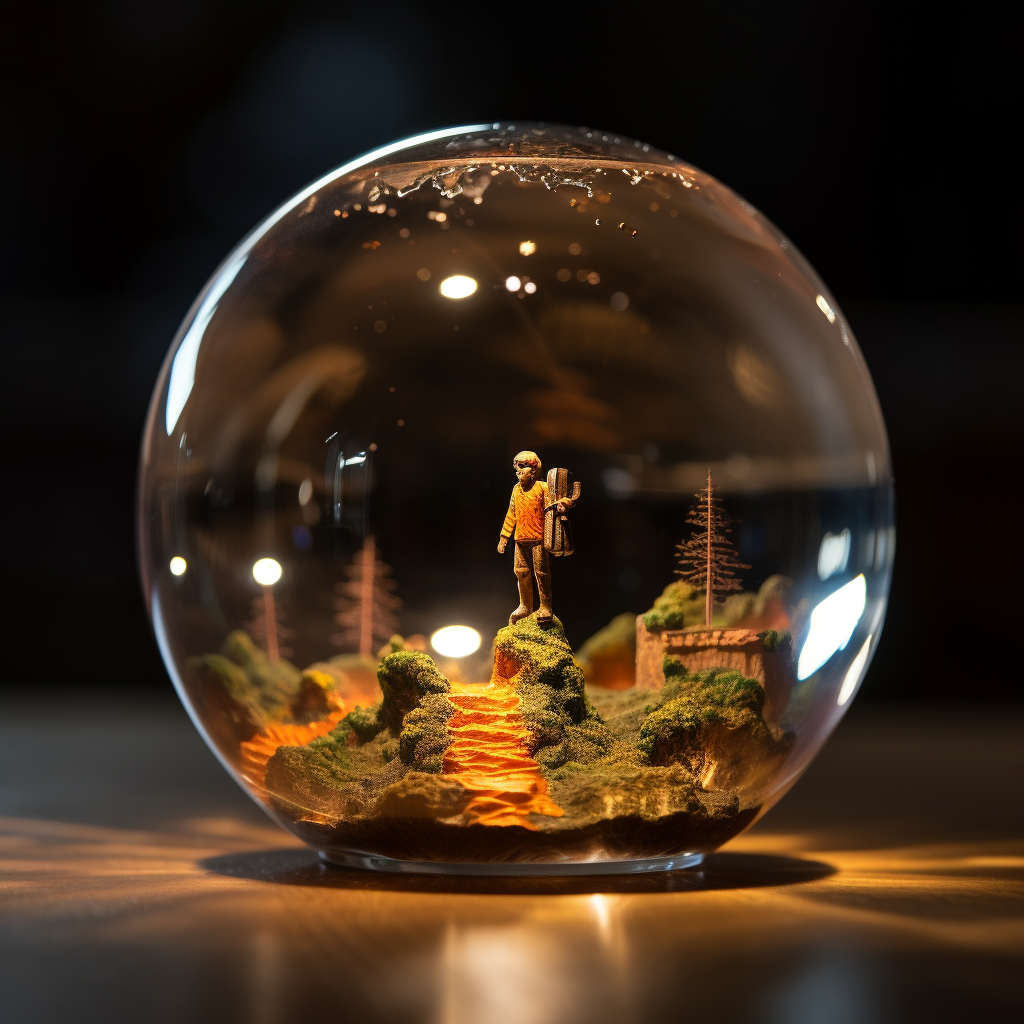 Cute glass bubble world with transparent effects