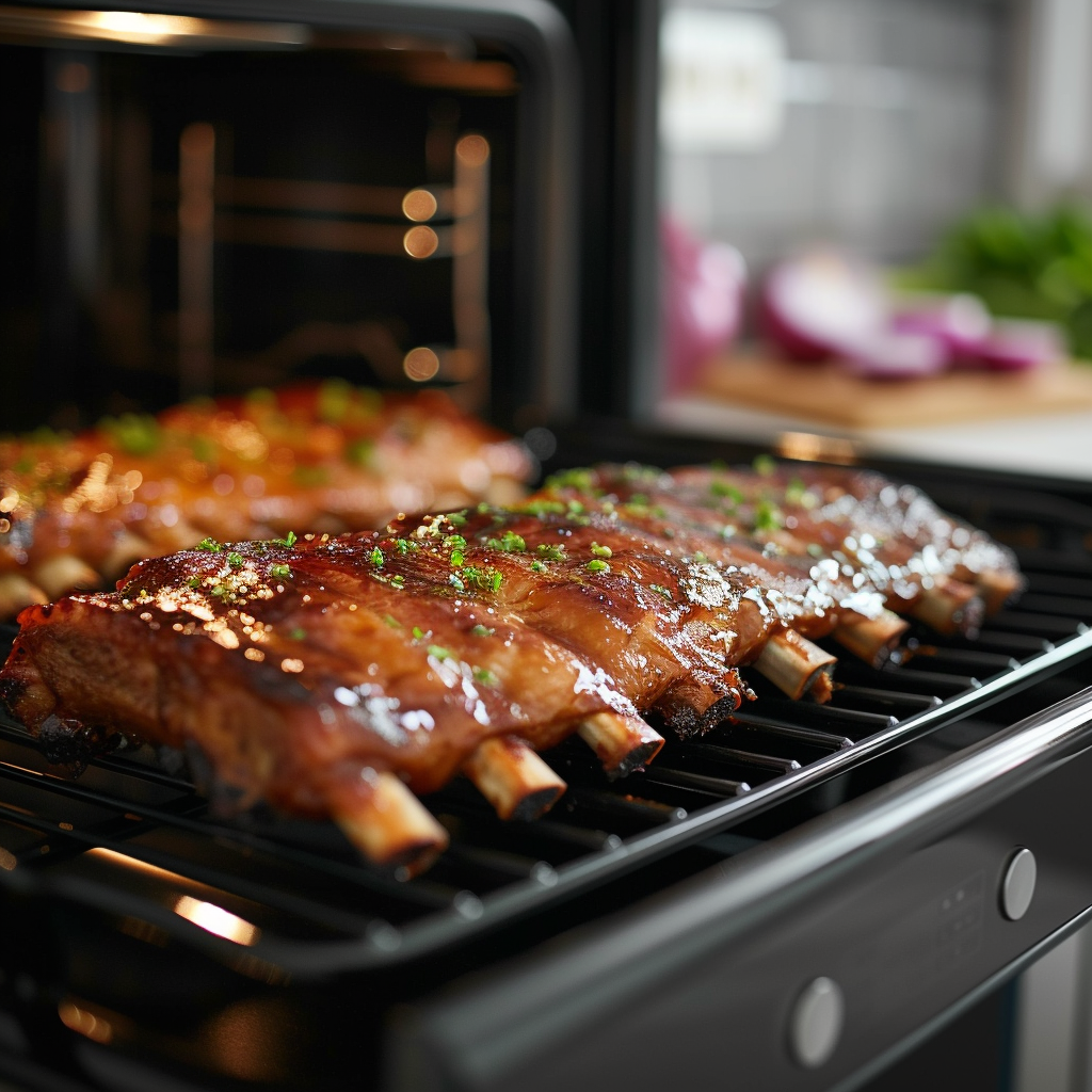 Glazed Ribs in Modern Kitchen