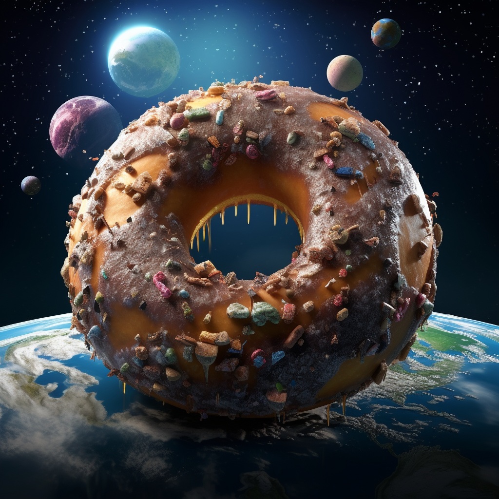 Colorful glazed donuts world