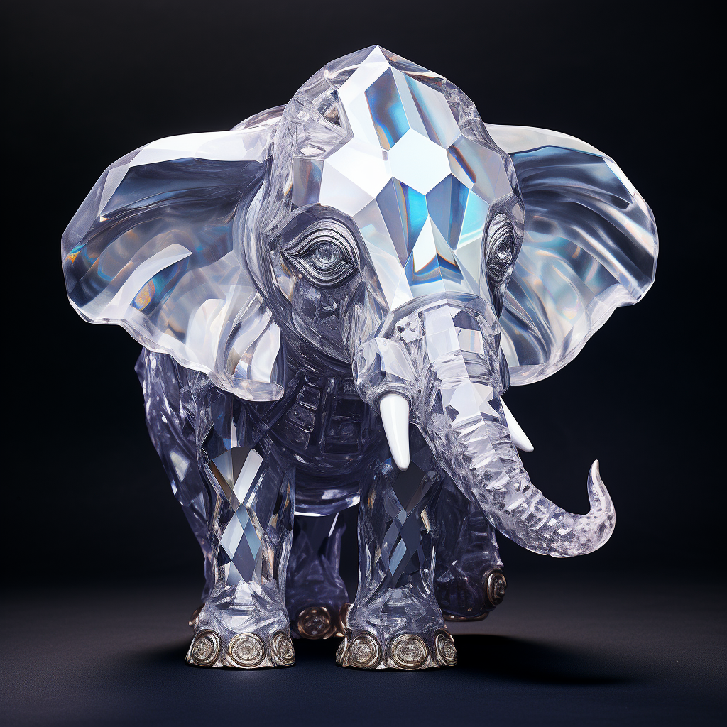 Shining crystal elephant figurine