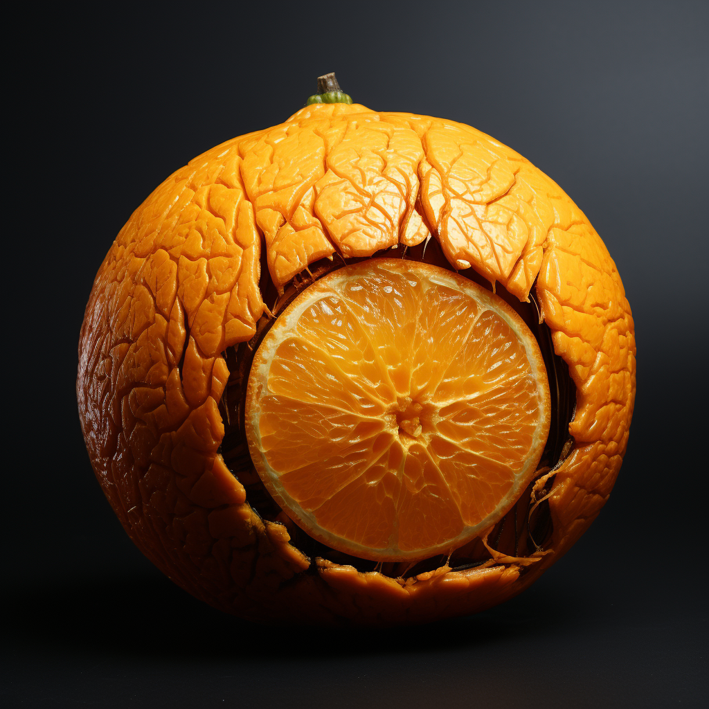 Unique Globe Carved on an Orange Skin