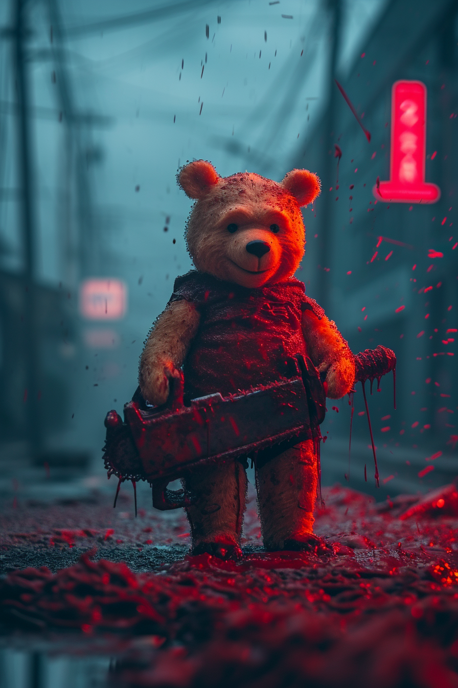 Gloomy Horror Winnie Chainsaw Movie