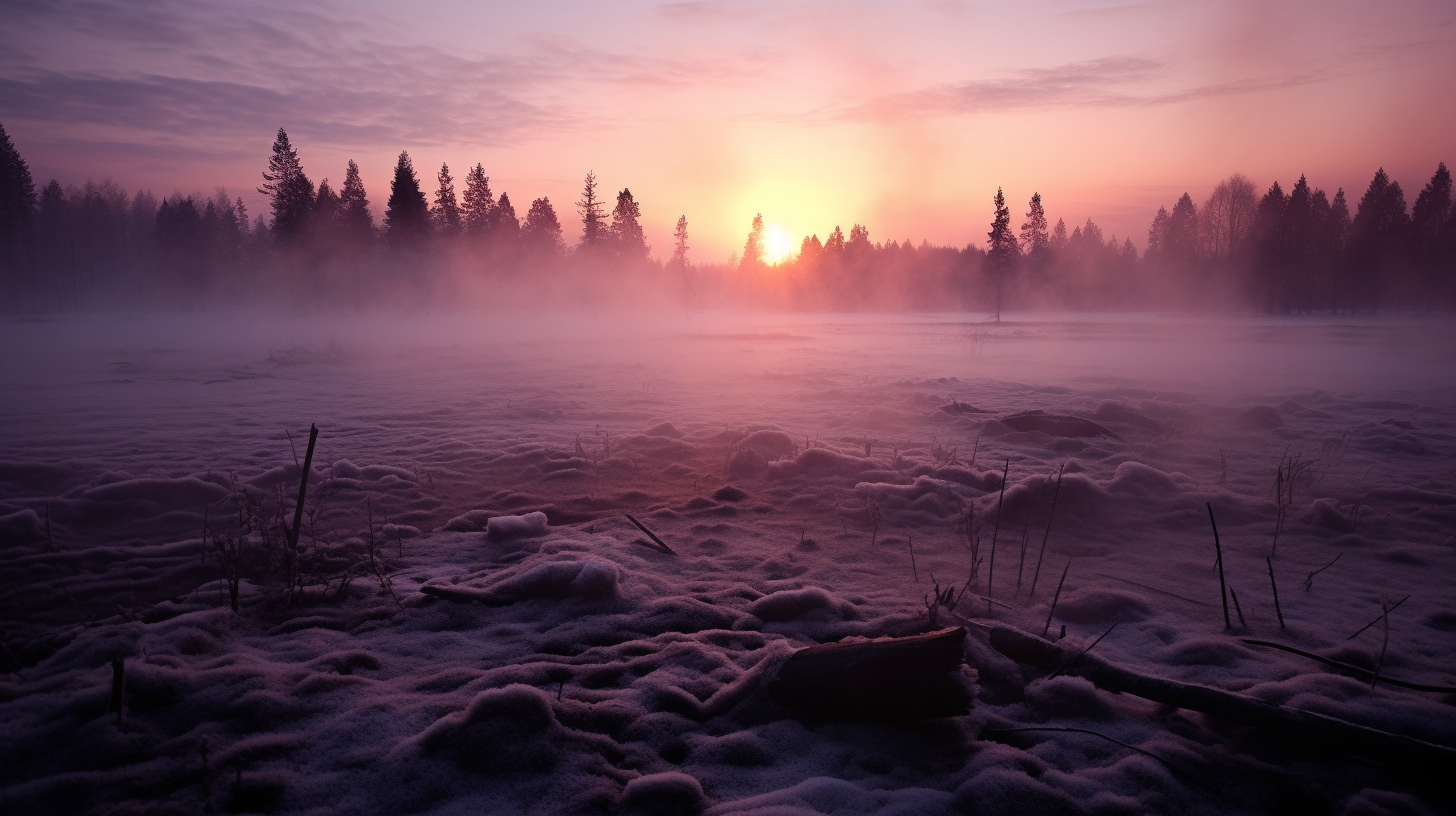 Enigmatic Gloomy Meadow Landscape