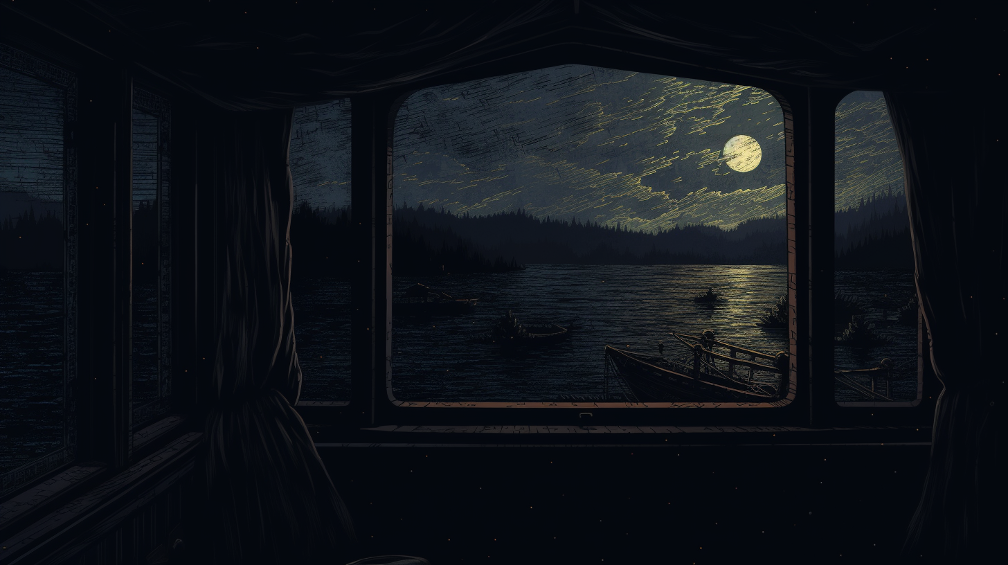 Serene night on a small boat