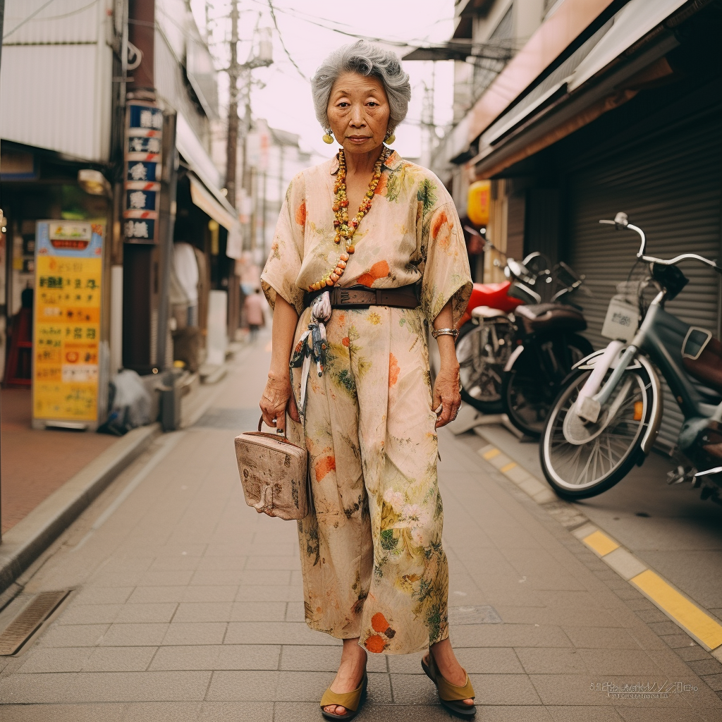 Gloomy street snap of a Japanese woman