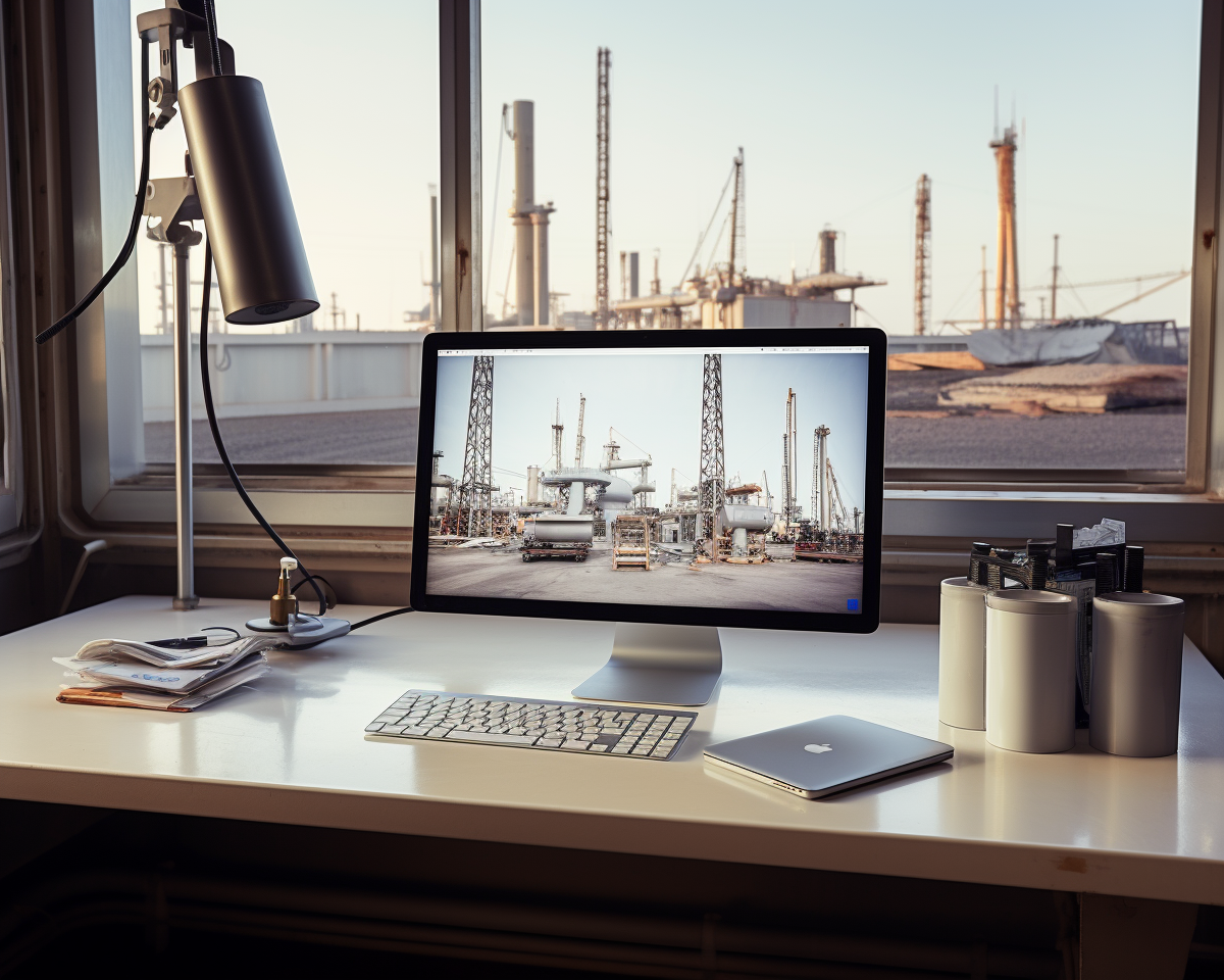 Blank iMac Monitor on Gloss Desk