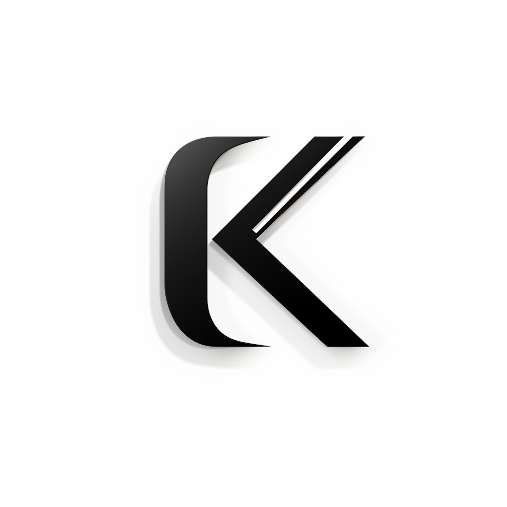 Glossy black K logo for digital marketing agency