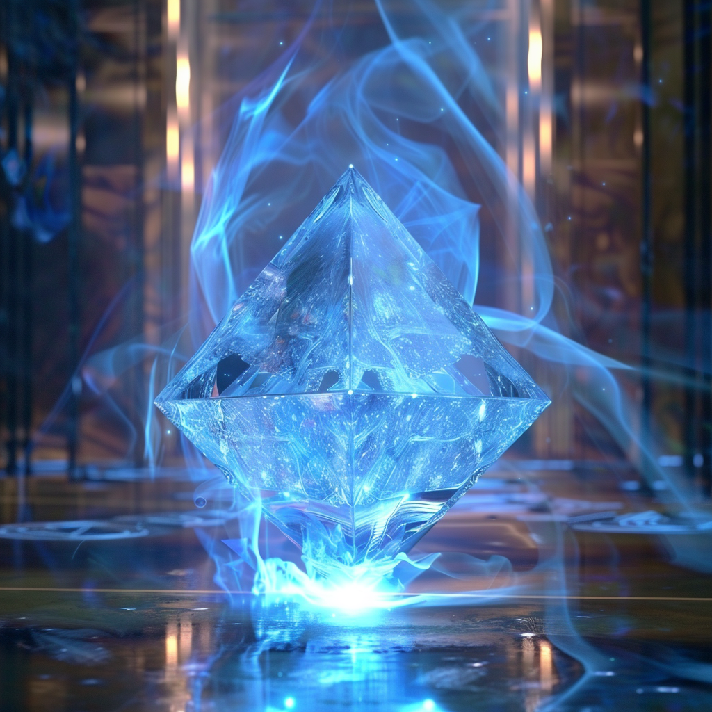 Transparent Hedron Emitting Glowing Aura