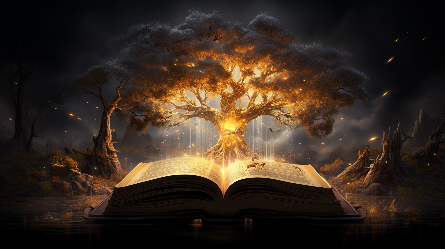 Glowing Bible - Fantasy Art Mythology