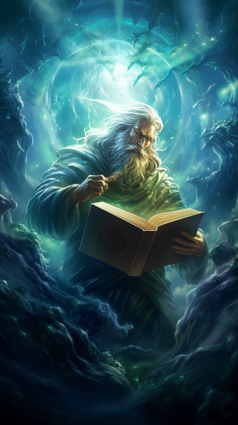 Glowing Bible in Fantasy Mythology