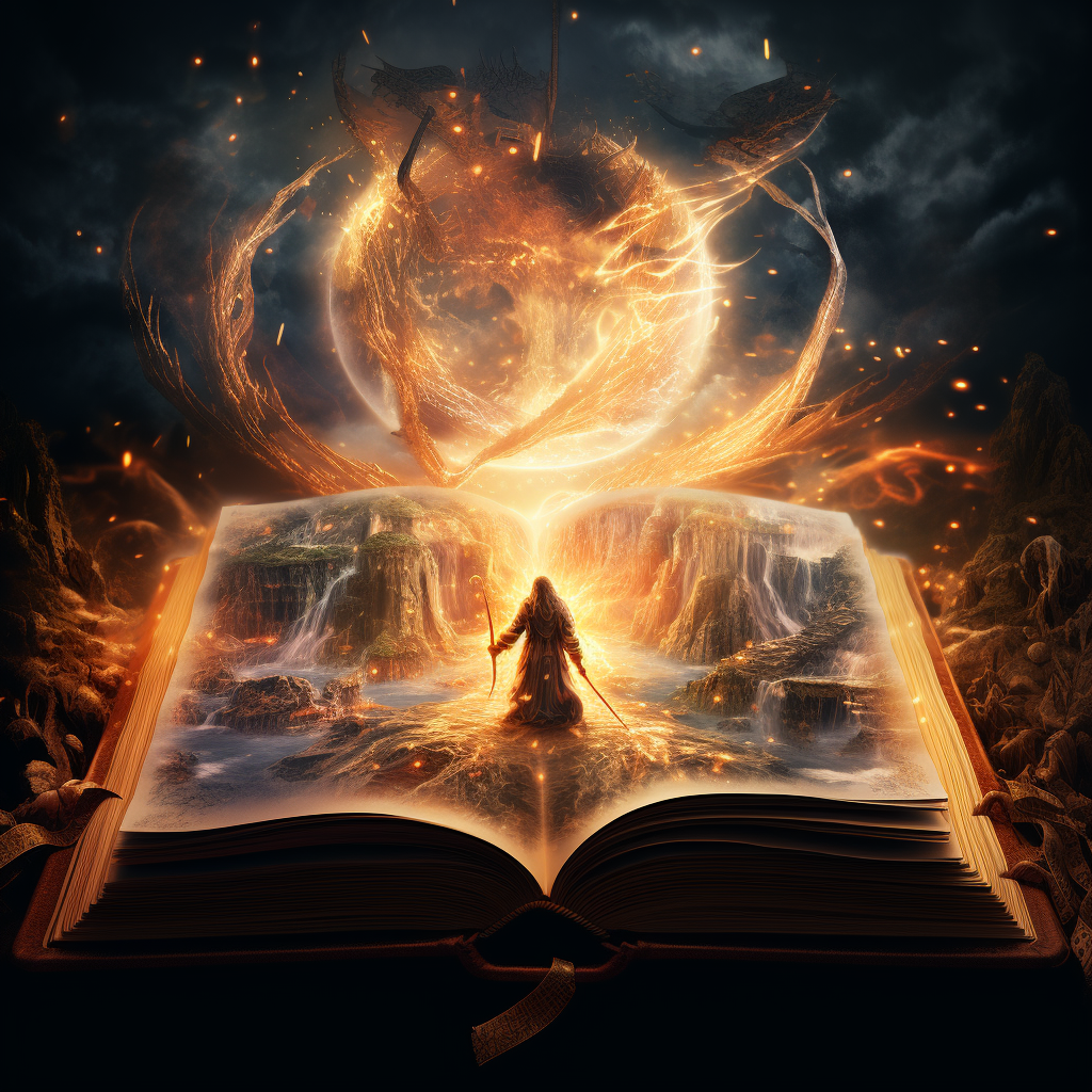 Glowing Bible in Lord of the Rings Fantasy Art