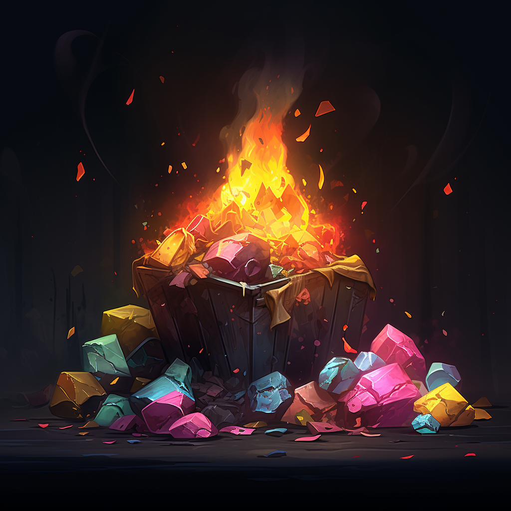 Pile of Glowing Garbage on Dark Background