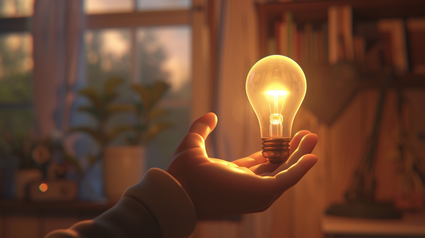 Hand Holding Lightbulb Illustration