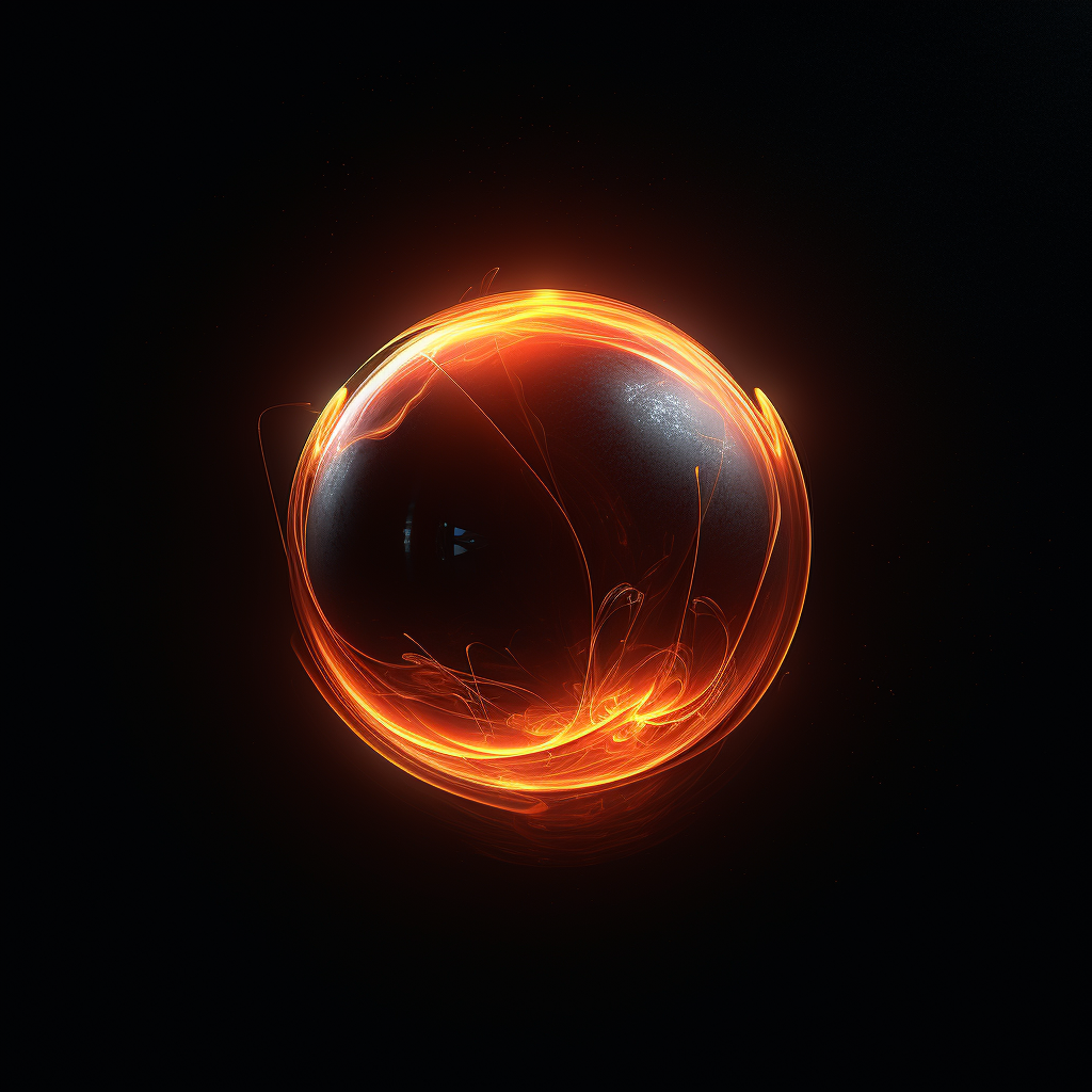 Glowing orange ball abstract background