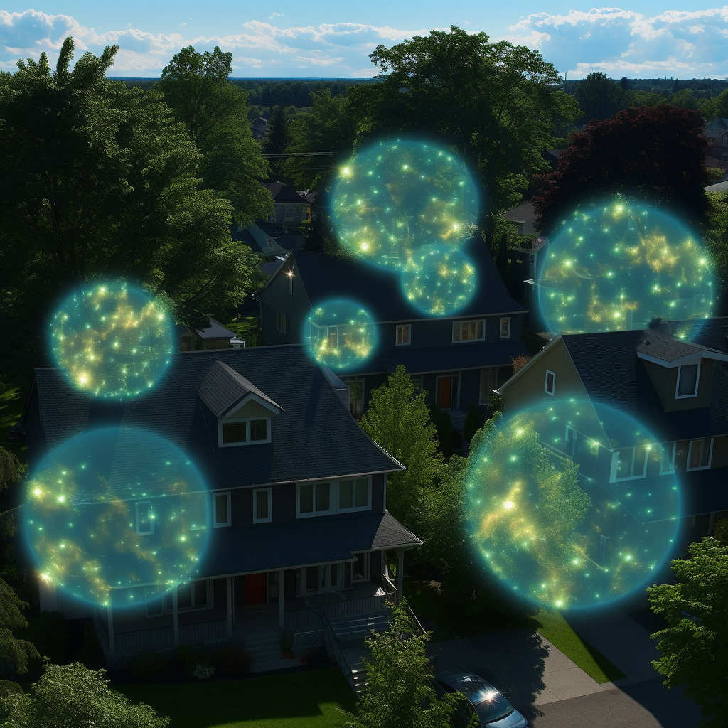 Glowing orbs with tremendous power illuminate the suburbs.