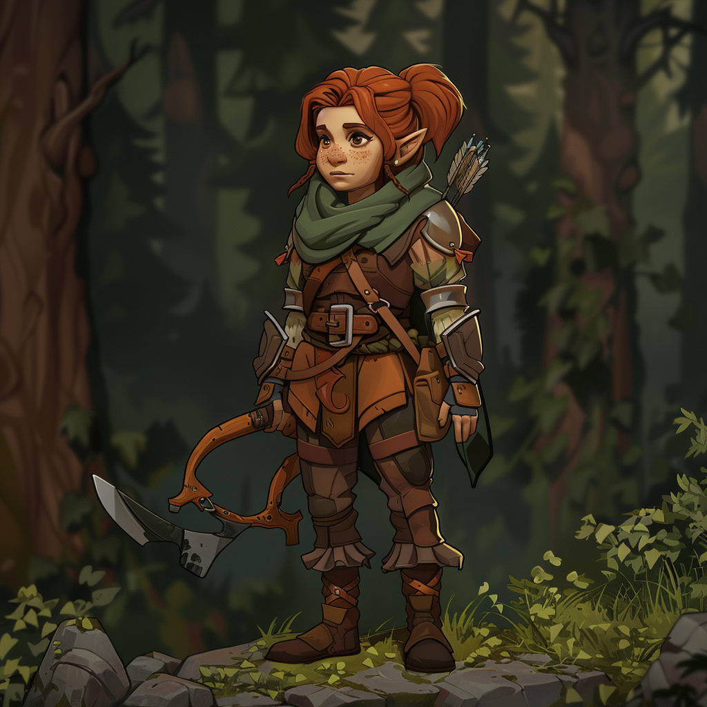 Female Gnome Ranger Character Design