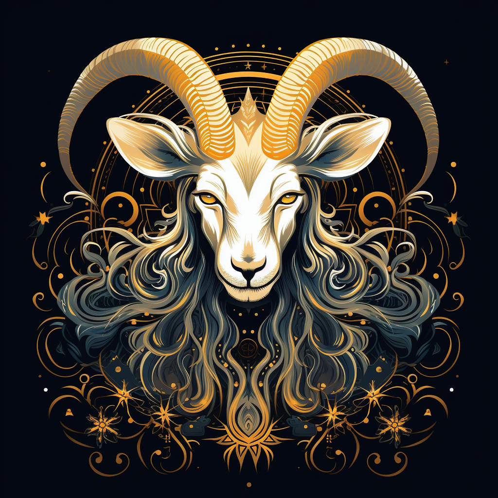 Art Nouveau goat illustration