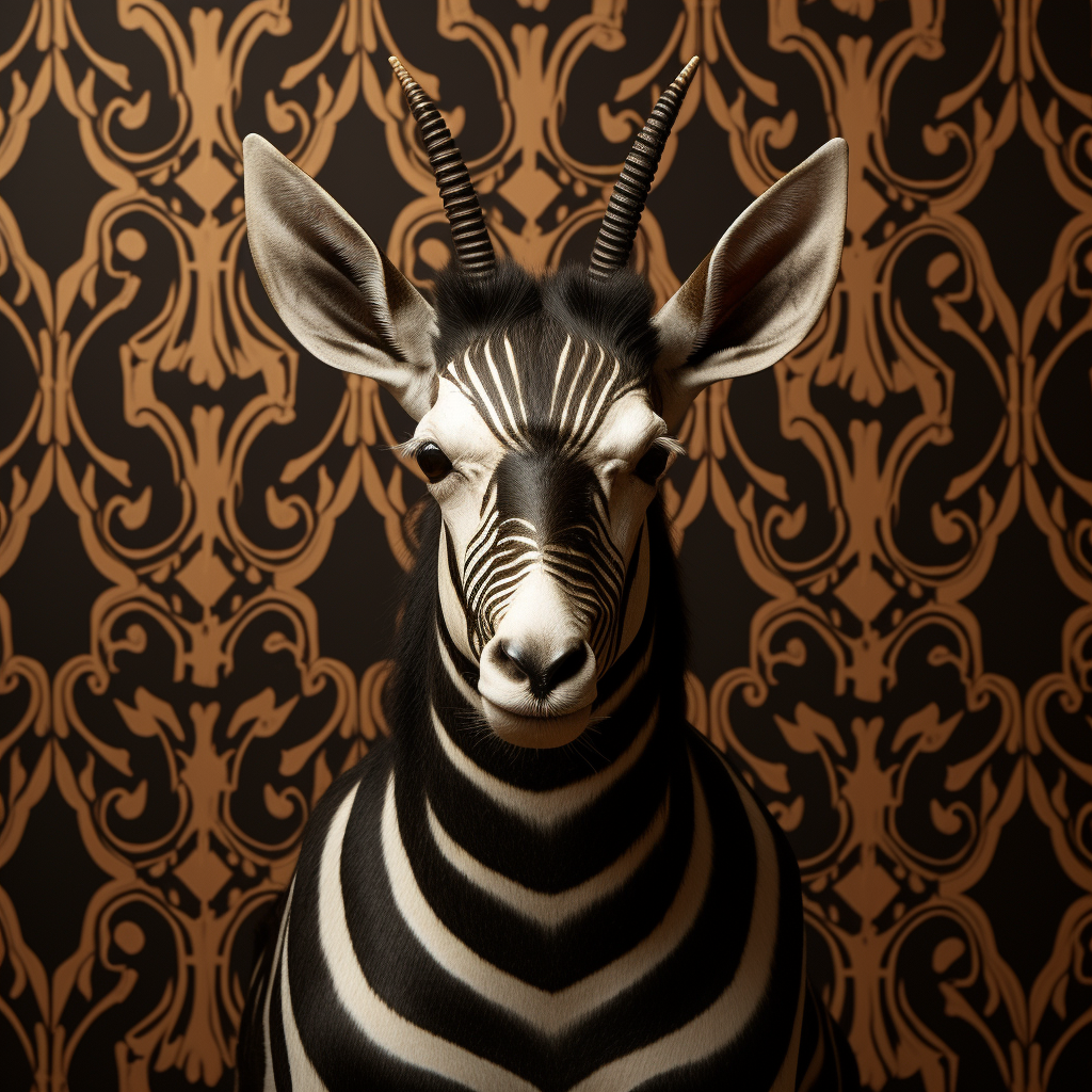 Unique goat with zebra stripes