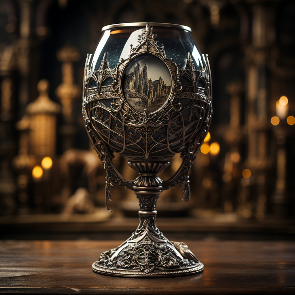 Upside down goblet on surface