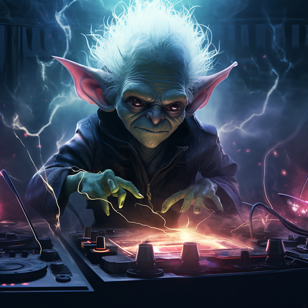 Goblin DJ with lightning effects