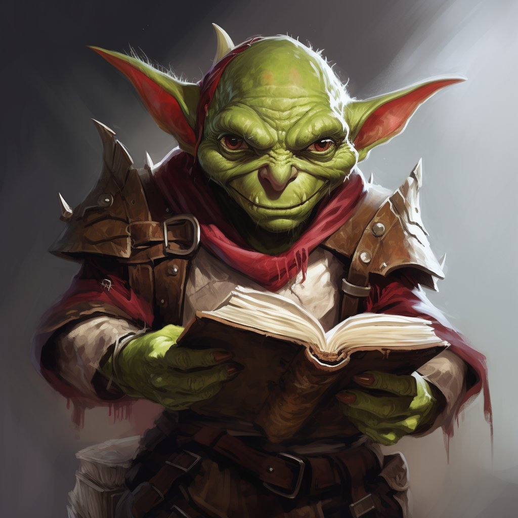 Goblin Fighter Wizard with Rapier and Magic Book