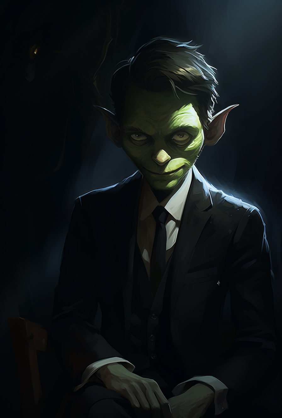 Spooky Goblin in Suit and Tie