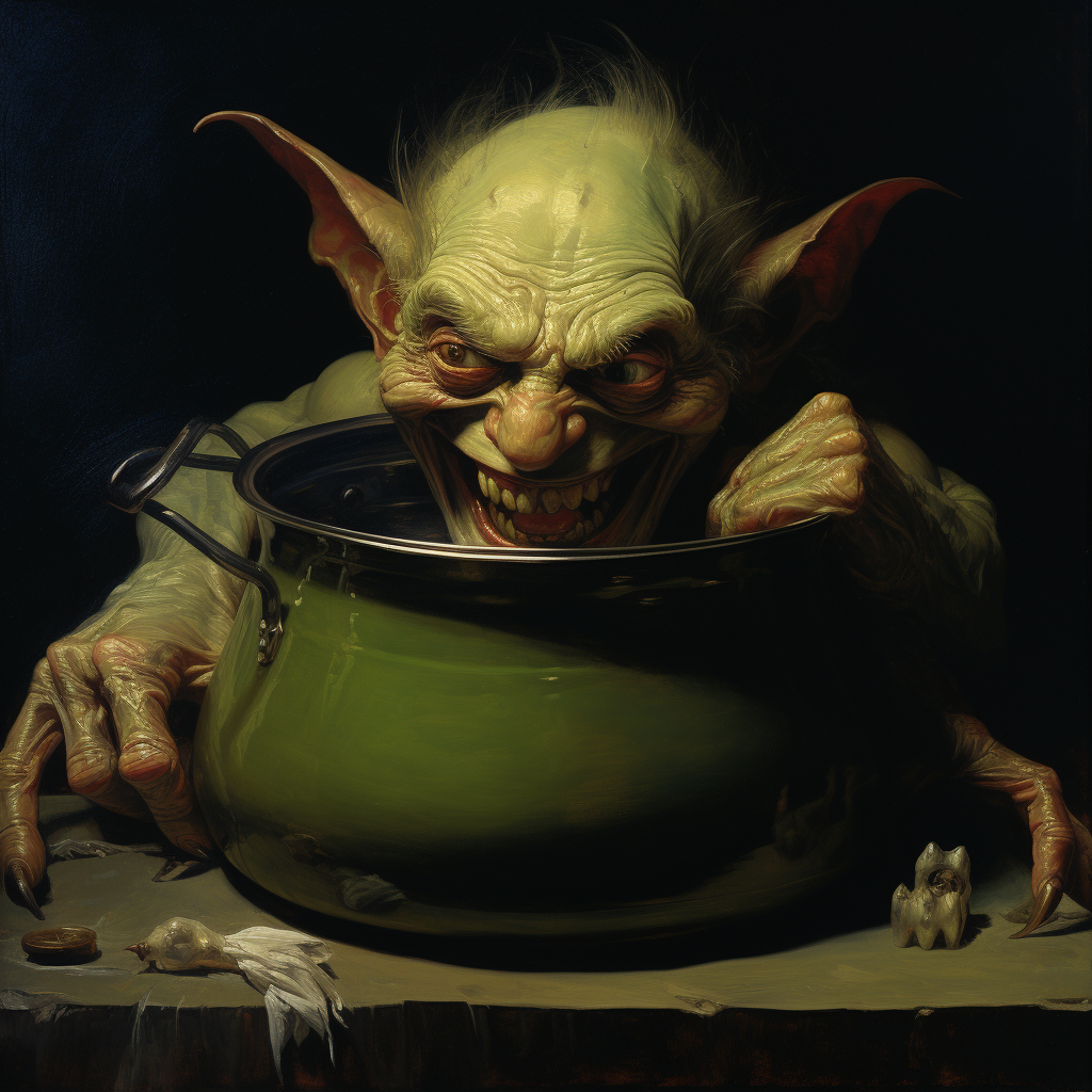 Goblin with Cooking Pot Helmet