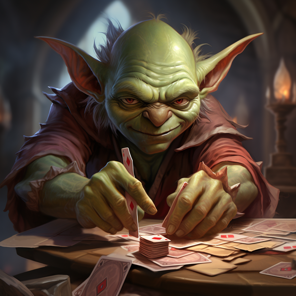 Goblin hero avatar for card game