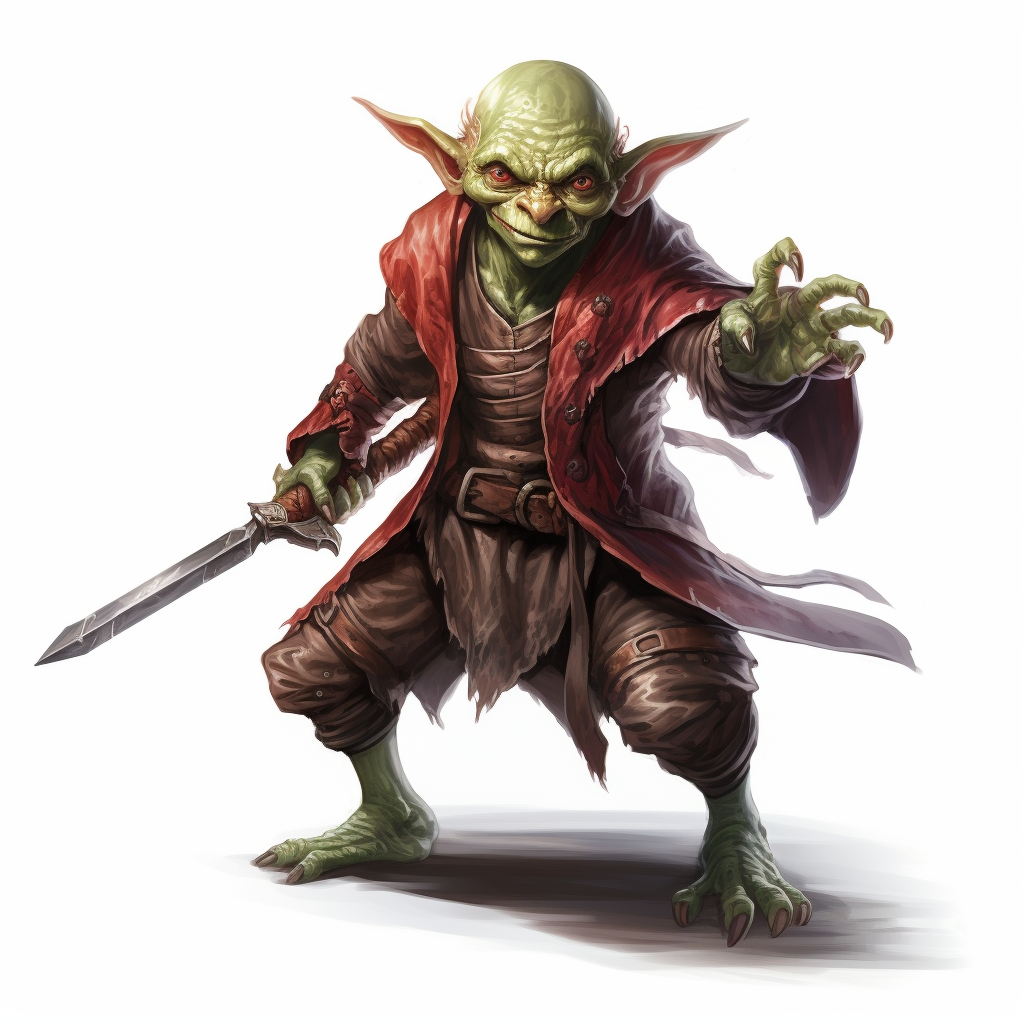 Goblin Fighter Wizard with Rapier and Magic Wand