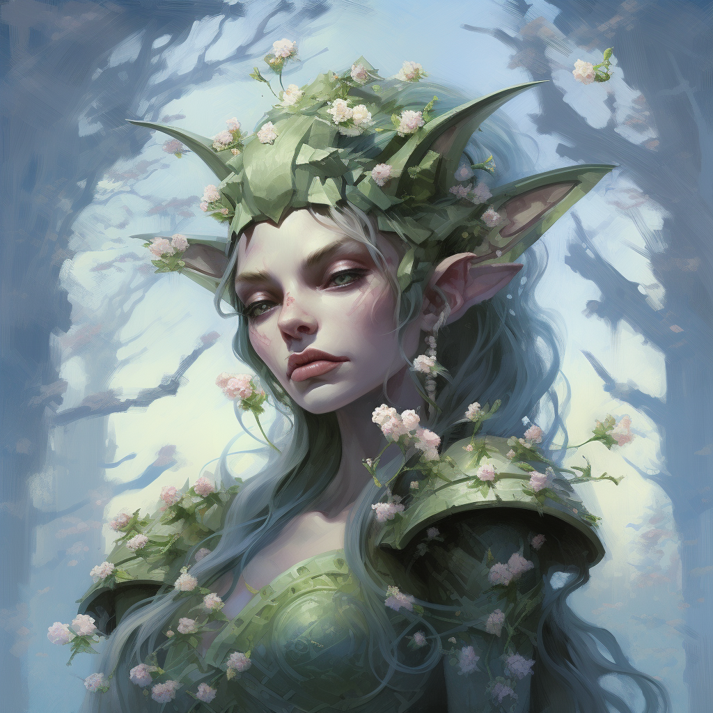 Beautiful Goblin Goddess with Flower Blossoms