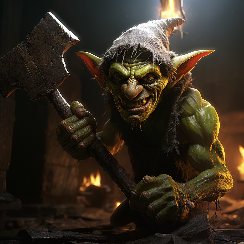 Goblin wielding a hammer