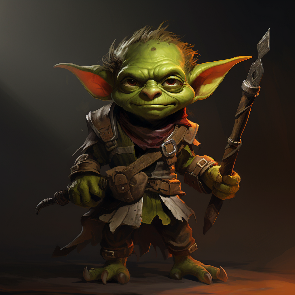 Goblin rogue with green skin