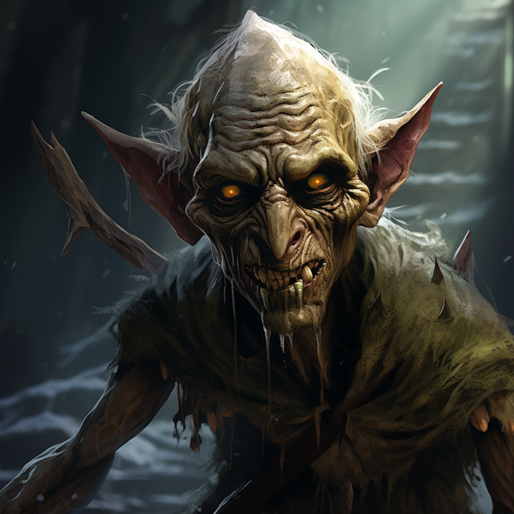 Creepy goblin undead creature