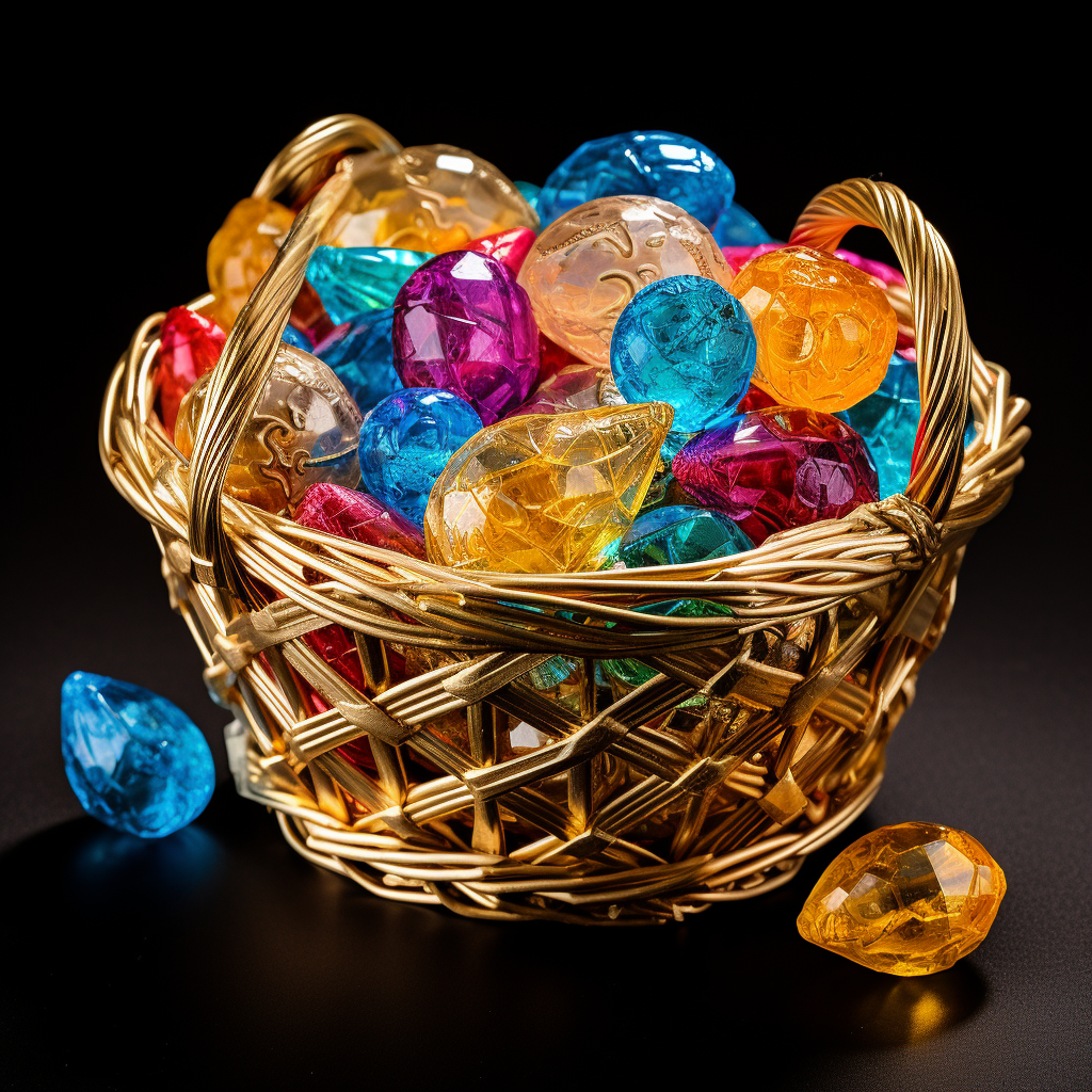 Colorful Gobstopper in Basket