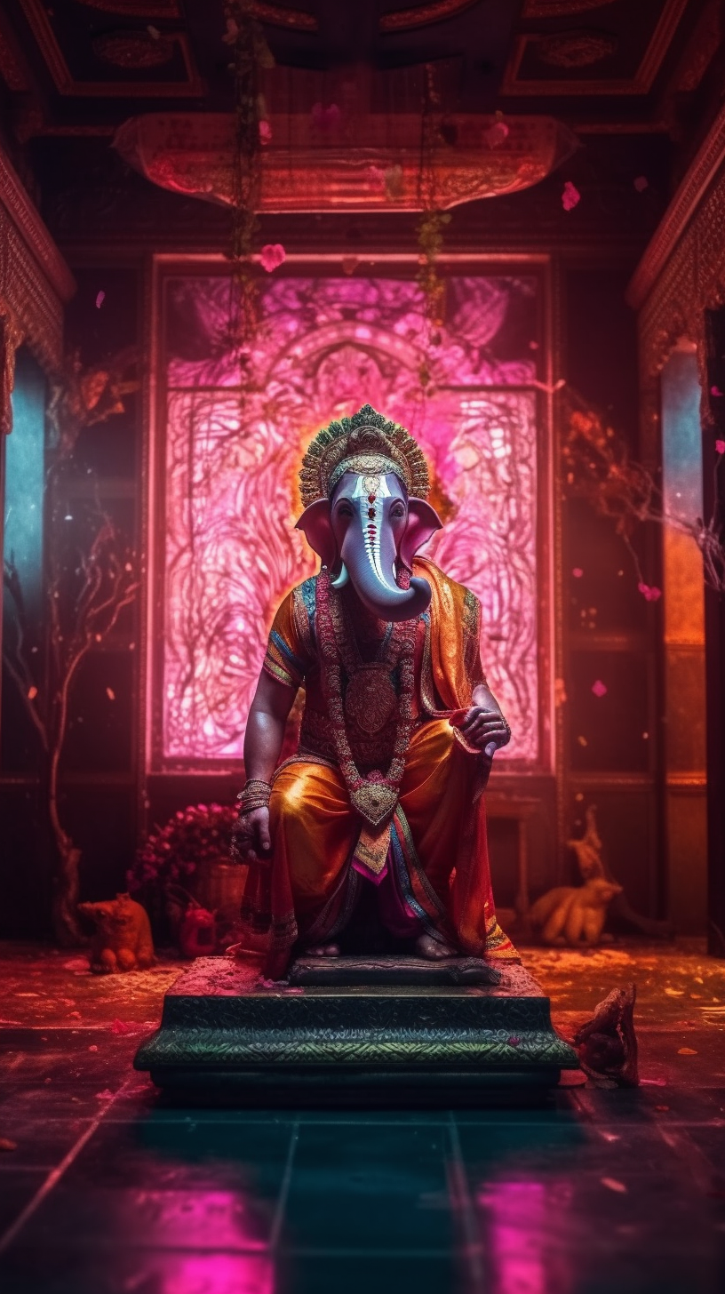 Full body portrait of God Ganesha