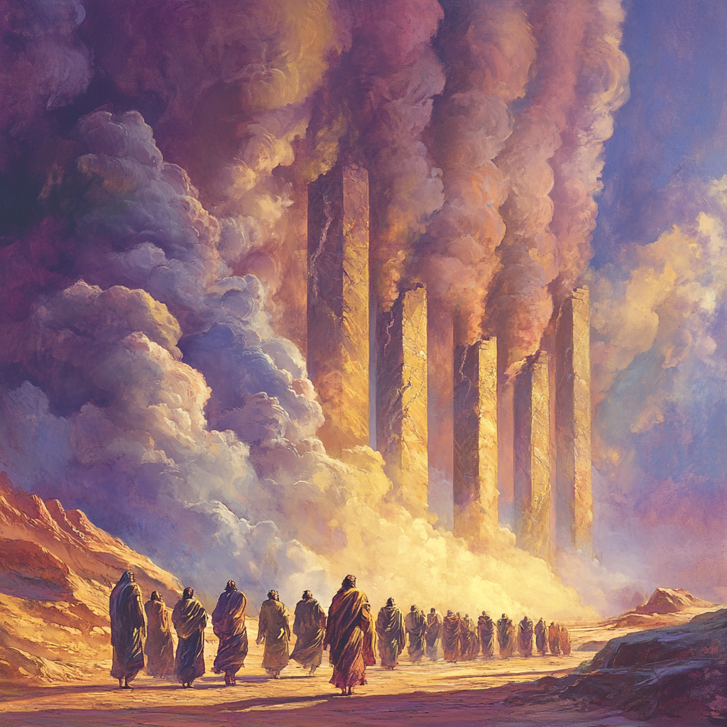 God leading Israelites pillar cloud fire