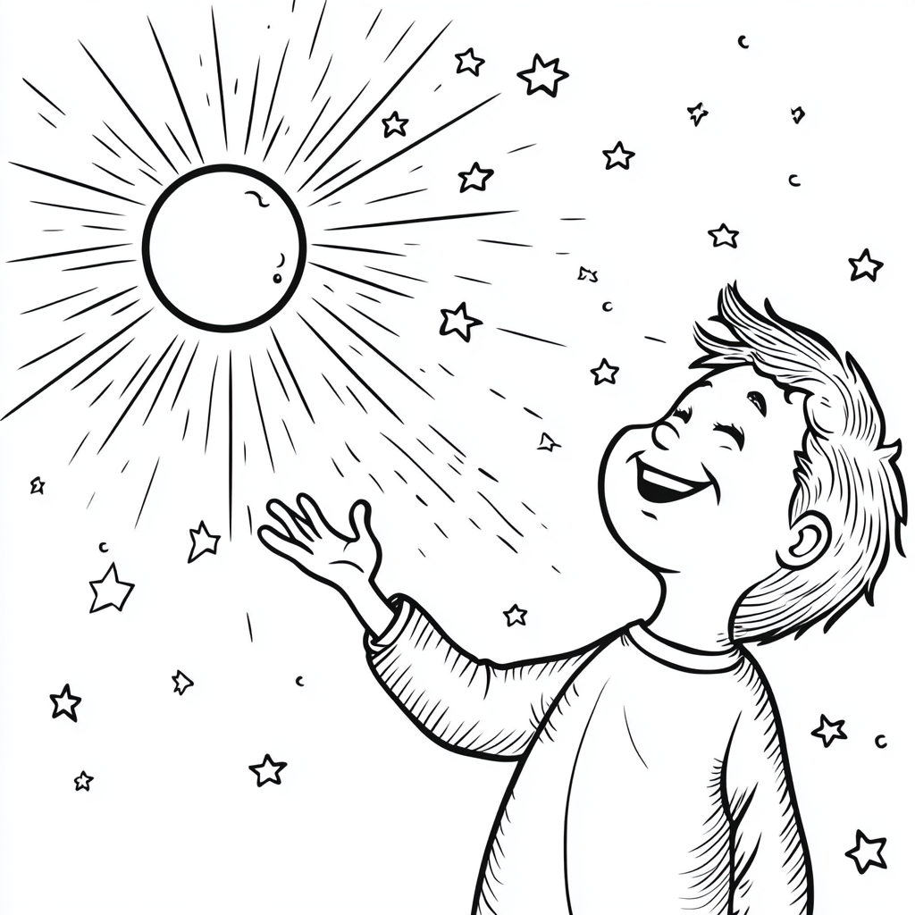 Smiling God Creating Stars and Sun