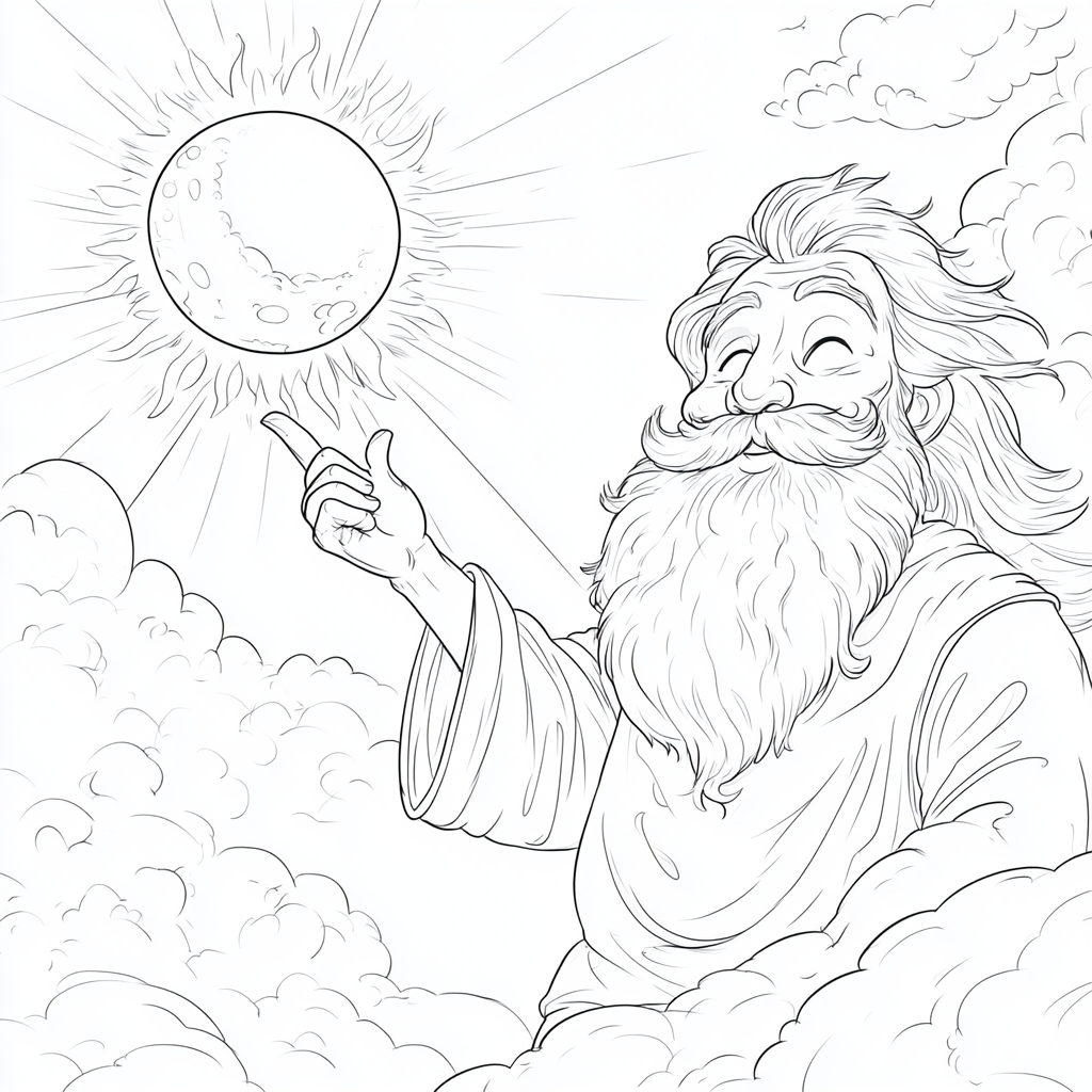 God creating sun and moon