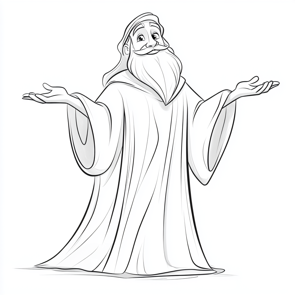 Elderly God Welcoming Children Coloring Page