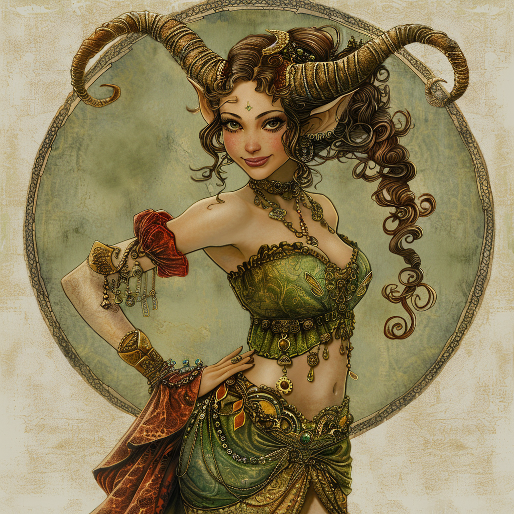 Female Goddess Capricorn Avatar Illustration