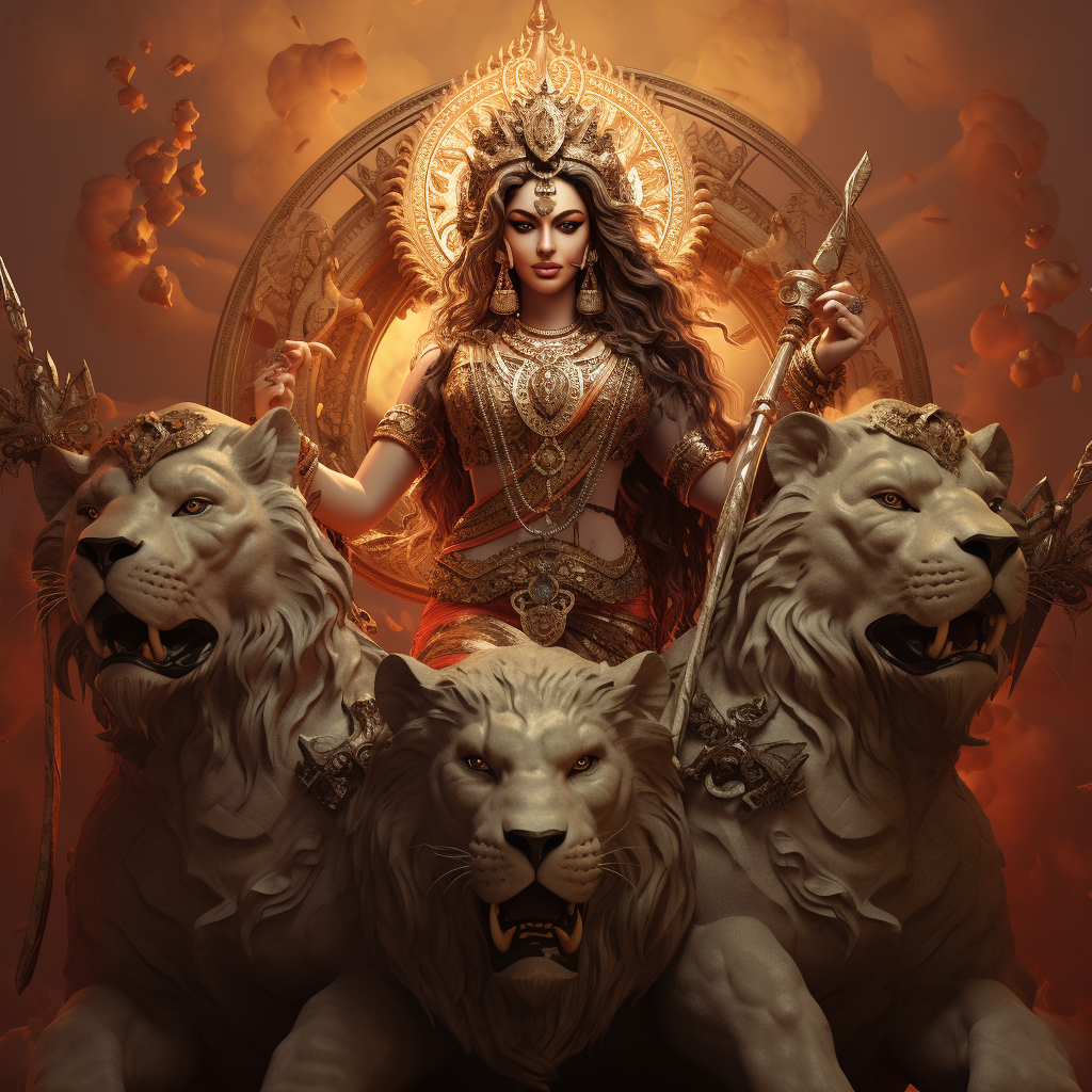 Beautiful depiction of Goddess Durga during Navratri