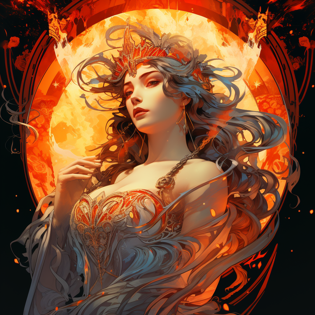 Beautiful goddess of fire and ice