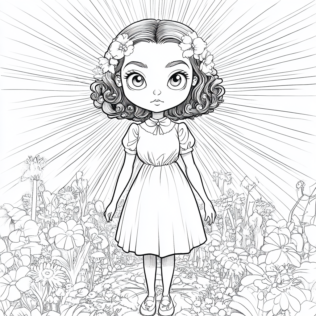 Goddess Viole Coloring Page Illustration