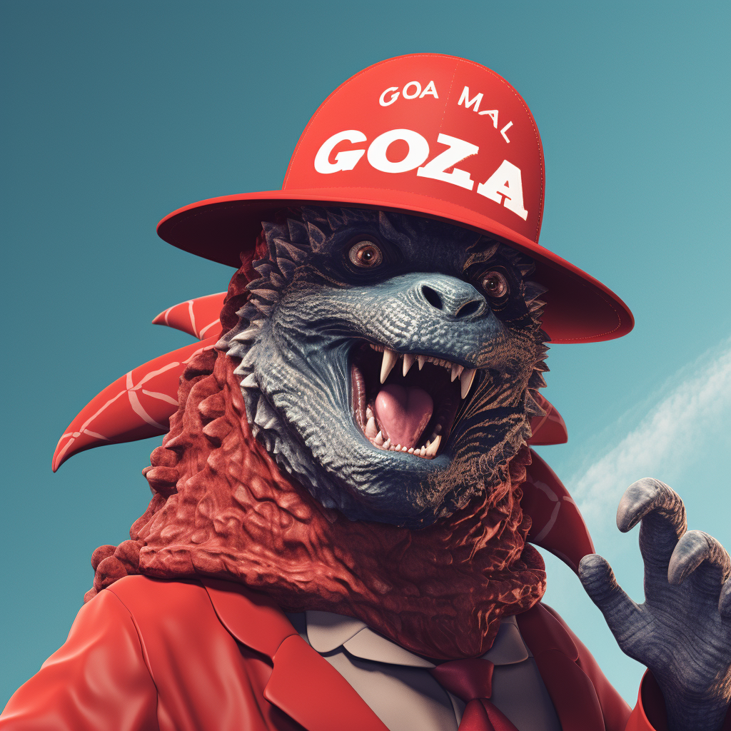 Godzilla with MAGA Hat