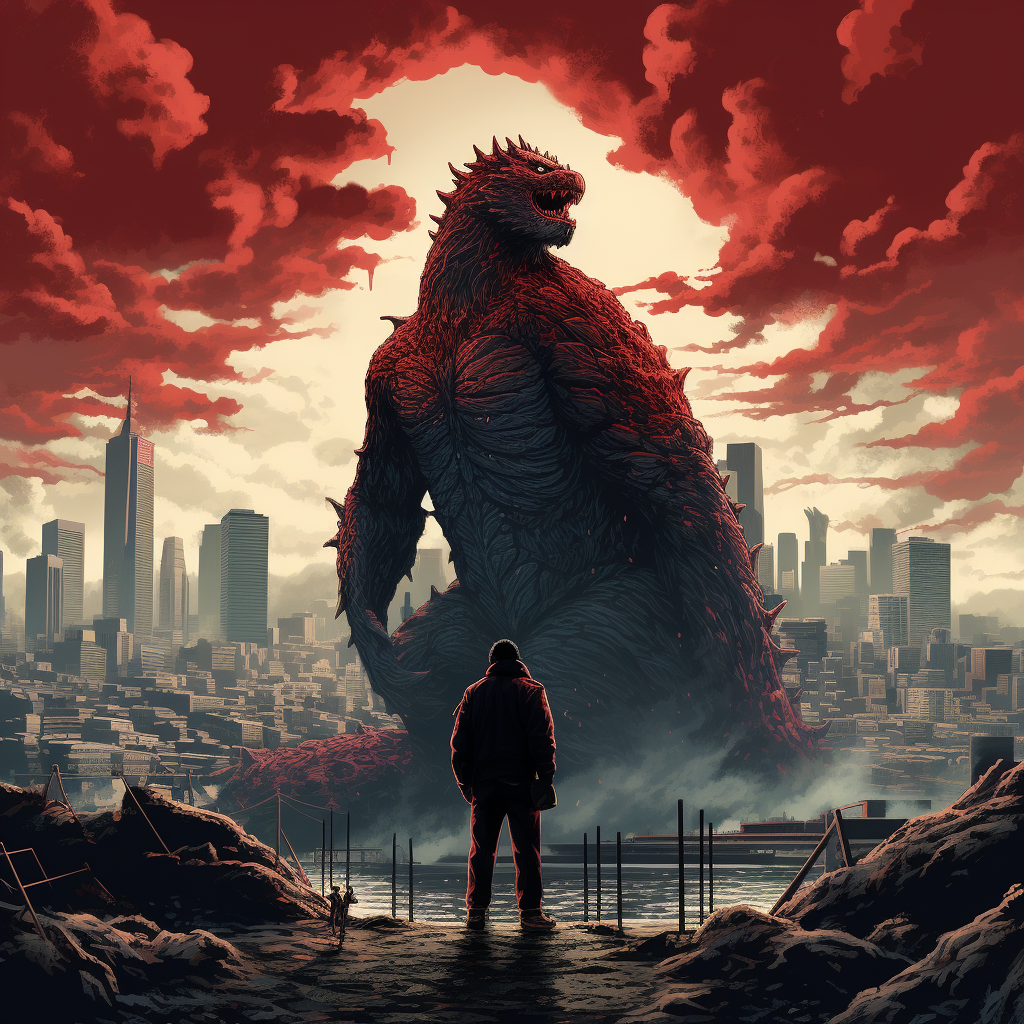 Godzilla in San Francisco illustration