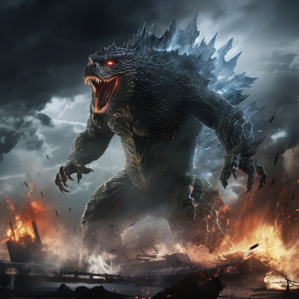 Exciting Godzilla game cover art